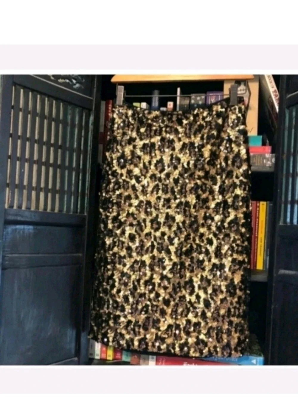 Alice + Olivia Ramos Leopard Print Sequin Pencil Skirt Size 0